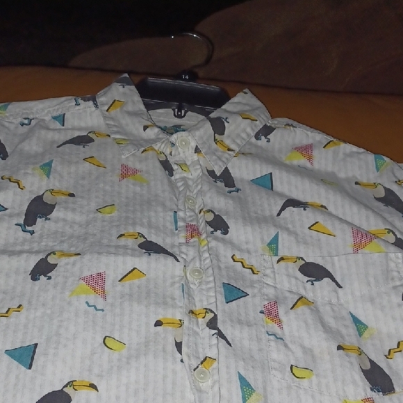 💙🌺Men's Toucan Print Shirt - Multicolor - Picture 4 of 8